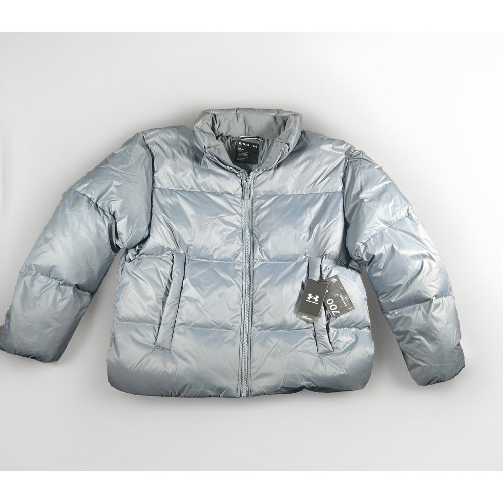 Under Armour 700 FP Feather Down Puffer Jacket Cold Gear Infrared Gray Size XL